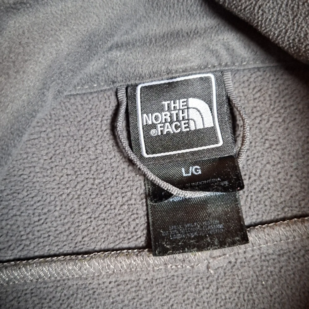 The North Face Men's L Green/Gray Full Zip Jacket Zip‎ Pockets Apex Logo Outdoor